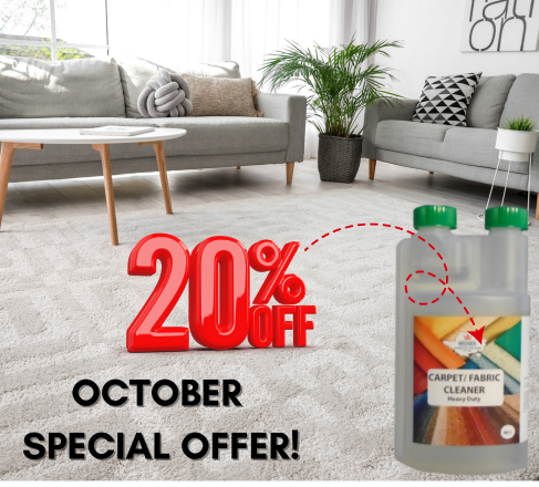 Clean carpet with carpet cleaner bottle 500 ml and 20% discount